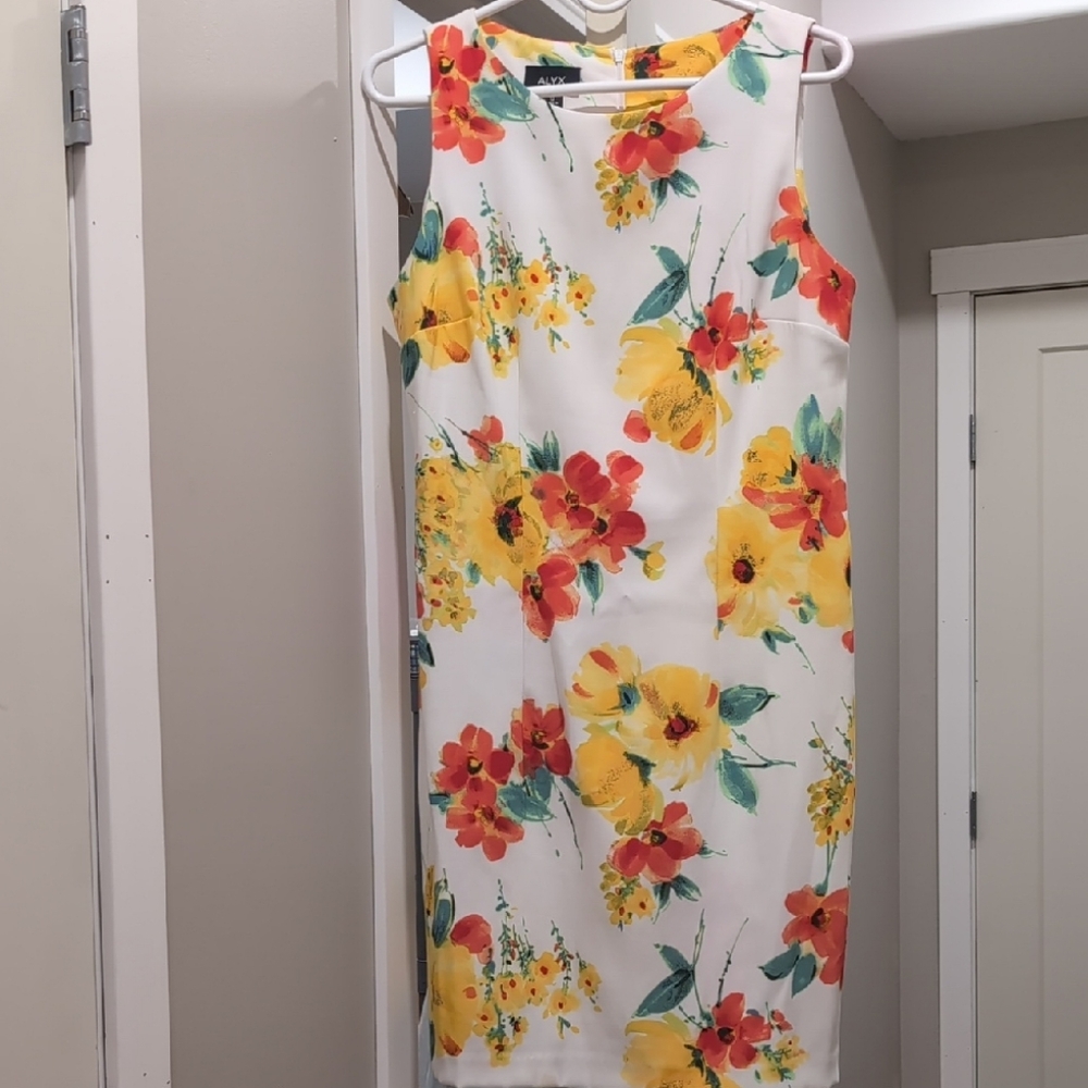 a new day White Floral Midi Dress